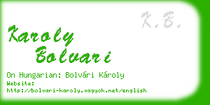 karoly bolvari business card