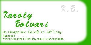 karoly bolvari business card